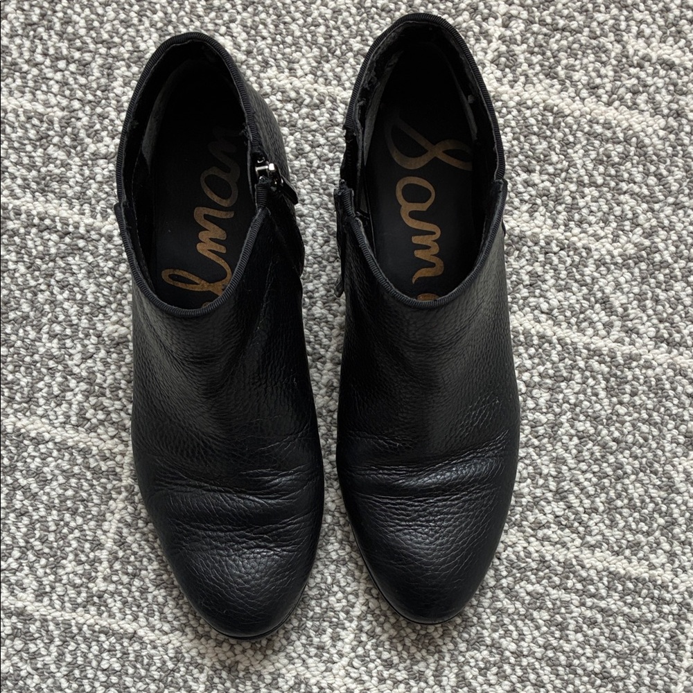 Sam Edelman Textured Black Ankle Boots